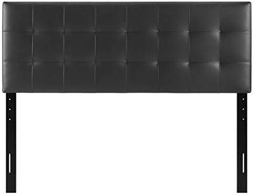Modway Lily Tufted Faux Leather Upholstered Queen Headboard in Black