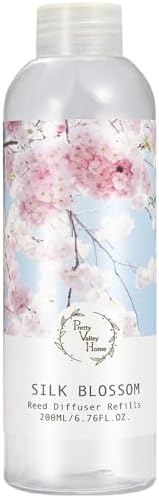 Reed Diffuser Oil Refill, Silk Blossom, 6.76oz（200ml Scented Oil Refill for Reed Diffuser Home Fragrance for Bedroom, Bathroom Office Home Decor