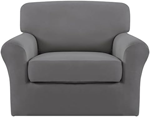 Easy-Going 2 Pieces Stretch Sofa Slipcover for Armchair Washable