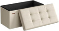 SONGMICS 30 Inches Folding Storage Ottoman Bench, Load 660 lb