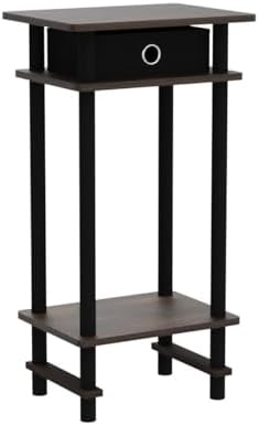 Furinno Turn-N-Tube Set of 2 Toolless 3-Tier Side Table, Amber Pine