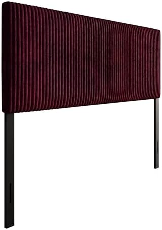 Queen Corduroy Velvet Upholstered Adjustable Headboard, Red