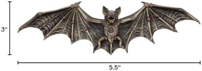 Steampunk Flying Bat Wall Plaque 13.75" L Cold Cast Bronze