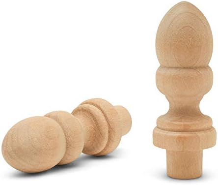 Small Wood Finials, 2-7/16 inch Wooden Finials for Crafting, DIY Dcor, and Wooden Finial Crafts, Pack of 50, by Woodpeckers