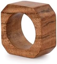 Napkin Ring Acacia Wood Napkin Rings Classic Everyday Use Thanksgiving, Christmas Napkin Rings Buckles,Festive Party Gift Farmhouse for Table Decorations (Set of 12, Brown)
