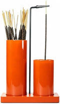 2 in 1 Incense Burner Holder for Sticks,Glass Incense Holder with Storage,Upside Down Incense Holder for Sticks with Glass Ash Catcher for Meditation Yoga Spa Room Home Decor[Full Brown]