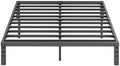 Full Bed Frames, 12 Inches Platform Bed Frame, 3500lbs Heavy Duty Steel Slat, Non-Slip Design, No Box Spring Needed, Easy Assembly, Quiet Noise Free, Under Bed Storage Space, Black