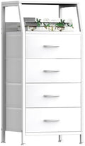 4 Drawers Small Fabric Dresser for Bedroom, Tall Dorm Nightstand