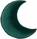 Moon Shaped Throw Pillow Star Couch Cushion Decorative Pillows Fluffy Velvet Stars Home Decor Plush for Bedroom (Moon, Dark Green)