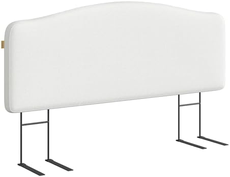 Pinmoco Full Upholstered Headboard, Height Adjustable Velvet, Ivory