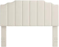 Befurtori Queen Size Headboard Only, Velvet Wall Mount Headboard, Cream