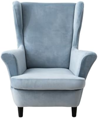 NILUOH Stretch Velvet Wingback Chair Slipcovers 2-Piece
