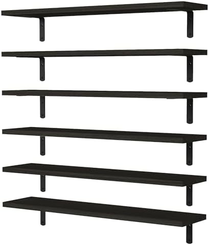 WOPITUES 24'' Long Floating Shelves for Wall Decor & Storage, Black