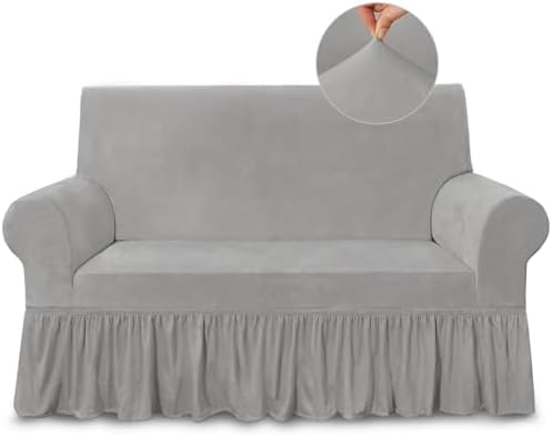 NICEEC Love Seat Couch Covers Loveseat Covers Universal Cover with Skirt