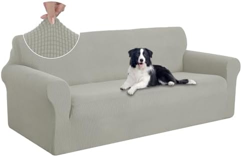 U-NICE HOME Oversized Stretch Couch Cover Slipcover, Taupe