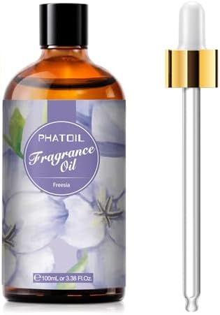 PHATOIL 3.38FL.OZ Freesia Fragrance Oils for Aromatherapy, Essential Oils for Diffusers for Home, Perfect for Diffuser, DIY Candle and Soap Making, DIY Scented Products - 100ml
