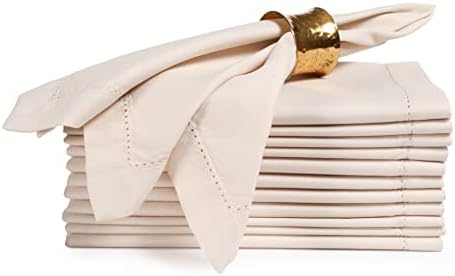 Ramanta Home Cloth Napkins Set of 12 20x20 Inches, Beige