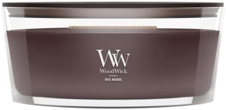 WoodWick Iris Woods Scented Candle, Crackling Wick, 16oz