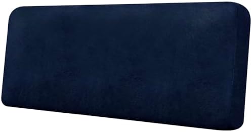 Couch Cushion Cover Leather-Look 1PC Stretch Sofa Seat Slipcover for Living Room Individual Sofa Cushion Cover Couch Seat Protector, Pet-Friendly, Non-Slip, Easy Fit - Navy