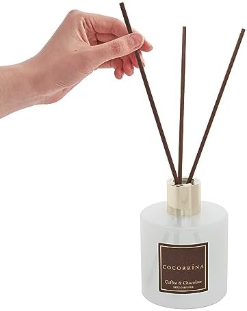 Cocorrína Reed Diffuser Sets - Coffee & Chocolate Scented Diffuser with Sticks Home Fragrance Reed Diffuser for Bathroom Shelf Decor