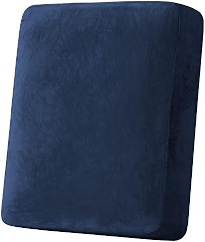 H.VERSAILTEX Velvet Stretch Couch Cushion Cover Plush Cushion Slipcover for Chair Cushion Furniture Protector Seat Cushion Sofa Cover (1 Piece Armchair Cushion Covers, Navy)