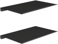 MKO 8" Small Floating Shelves for Wall, Metal Wall Mounted Shelf for Bathroom, Bedroom, Living Room, Kitchen, Little Mini Tiny Display Hanging Shelves for Books/Storage/Room Decor 2 Packs, Black
