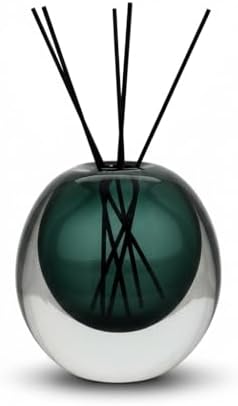 Green Glass Vase, DIY Empty Reed Diffuser Bottle for Essential Oils, 200mL, Aromatherapy, Modern Home Decor
