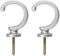 uxcell 2Pcs Curtain Holdback, Aluminum Alloy Wall Mounted Curtain Holders Drapery Tieback Hooks for Living Room Bedroom Office (Silver)