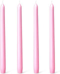 Everymoment Pink Taper Candles - 4 Pack 10 Inch Candlesticks - Dripless & Smokeless for 8 Hours - Unscented Paraffin Wax - Ideal for Wedding Mother’s Day Valentine's Day Baby Shower & Romantic Decor
