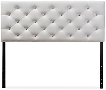 Baxton Studio Viviana Modern and Contemporary White Faux Leather Upholstered Button-Tufted Full Size Headboard