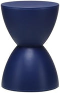 Euro Style Sallie Indoor/Outdoor Stool or End Table | Modern Hourglass Accent Style | UV- Protected Plastic Extra Seating or End Table for Patio, Balcony, Poolside, Entryway, or Living Room | Blue