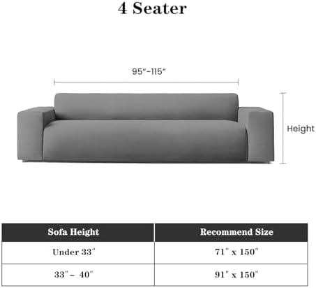 MEETSKY Boho Sofa Cover Sofa Slipcover Thick Chenille Blue Couch Cover for 3-4 Cushion Couch Sofa Reversible Universal Couch Cushion Cover XXL Sofa Protector for Dog Cat, 91"x150"