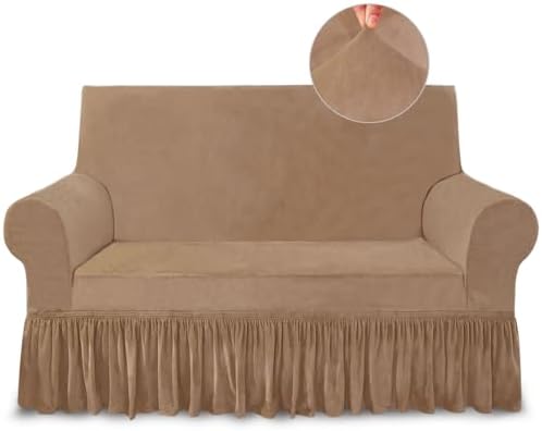 NICEEC Love Seat Couch Covers Loveseat Covers Universal Cover with Skirt