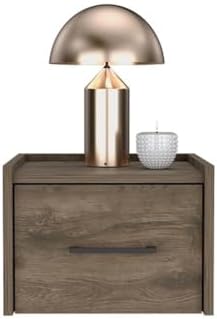 DEPOT E-SHOP 59" Yorktown Floating Nightstand, Space-Saving Design with Handy Drawer and Surface, Dark Brown – Bedside Nightstand with Storage for Bedroom Beside Tables & Small Spaces