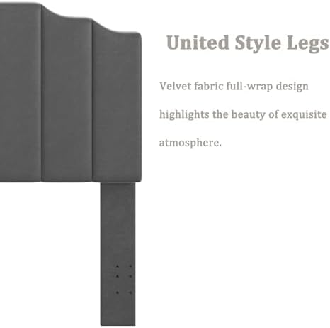 Befurtori King Size Headboard Only, Velvet Wall Mount Headboard, Dark Gray