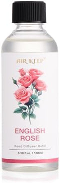 Airkeep Reed Diffuser Oil Refill/English Rose/3.38oz（100ml/1 Pack/Scented Oil Refill for Reed Diffuser Home Fragrance for Bedroom, Bathroom Office Home Decor