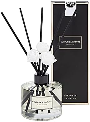 CULTURE & NATURE Reed Diffuser Set 6.7oz (200ml) Orange Blossom Scented Diffuser with Sticks Home Fragrance Reed Diffuser for Bathroom Shelf Decor