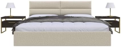 Vänt Wall Mounted Headboard Panels, Queen/Full, Faux Merino Wool Cream