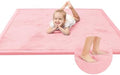 Huloo Sleep Baby Play Mat for Floor,1.3" Thick Elasti-Foam 74×50 Playpen Mat for Toddlers Infant kids,Water-Repellent Soft Coral Velvet for Tummy Time, Non-Slip Backing for Crawling,Tatami Style(Pink)
