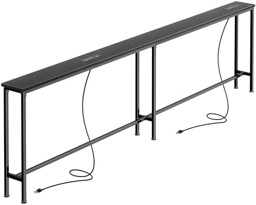 SUPERJARE 86.6 Inch Sofa Table with 2 Power Outlets and USB-C Ports