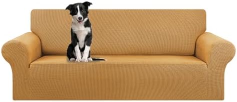 KEKUOU Stretch Oversized Couch Covers for Sofa Slipcover,Golden