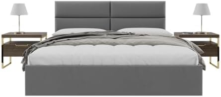 Vänt Wall Mounted Headboard Panels, King/Twin, Vintage Leather Gray Pewter