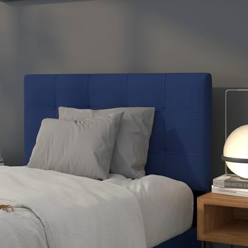 BizChair Quilted Tufted Upholstered Twin Size Headboard in Navy Fabric