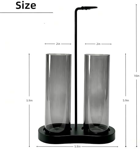 Gray Glass Incense Holder, Black Incense Sticks Burner Holder with Storage,Hang Upside Down Incense Holder for Sticks with Glass Ash Catcher for Meditation Yoga Spa Room Decor (Gray)