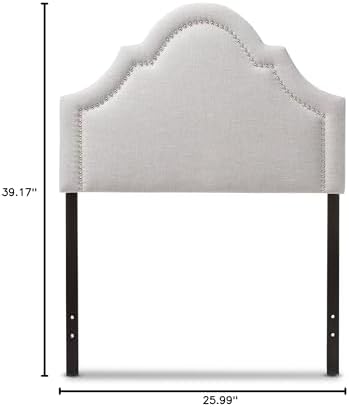 Baxton Studio Rita Modern and Contemporary Greyish Beige Fabric Upholstered Twin Size Headboard