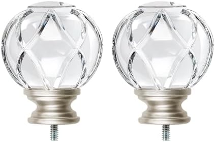 KAMANINA Finials for 1 or 7/8 in Curtain Rods, Set of 2, Champagne Gold