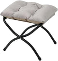 15"(H) Folding Ottoman, Foldable Footrest Stool, Portable Small Foot Stool for Couch, Collapsible Foot Rest Ottoman for Sofa, Accent Padded Ottomans for Home, Living Room, Light Grey