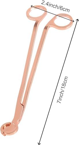 2pcs Candle Wick Trimmer, Polished Wicker Scissors, go deep into The Candle to Cut Spent Chips, Allow The Cleaner to Burn and Prevent Smoke buildup (Rose Gold)
