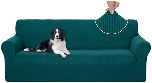 U-NICE HOME Stretch Couch Cover Slipcover for 3 Cushion Sofa, Blue
