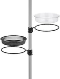 iBorn Bird Feeders Station Mesh Tray and Ring for 1” Pole Stand Station Outdoor Accessory for Humming Bird Feeders for Outside,Fit for 1 Inch Pole, Pack of 1 (Mesh & Water Tray, Pack of 2)